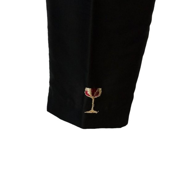 Women's Silk Ankle Pants Metallic Stitch Champagne Glass Size 10 Poly lined - Picture 5 of 13